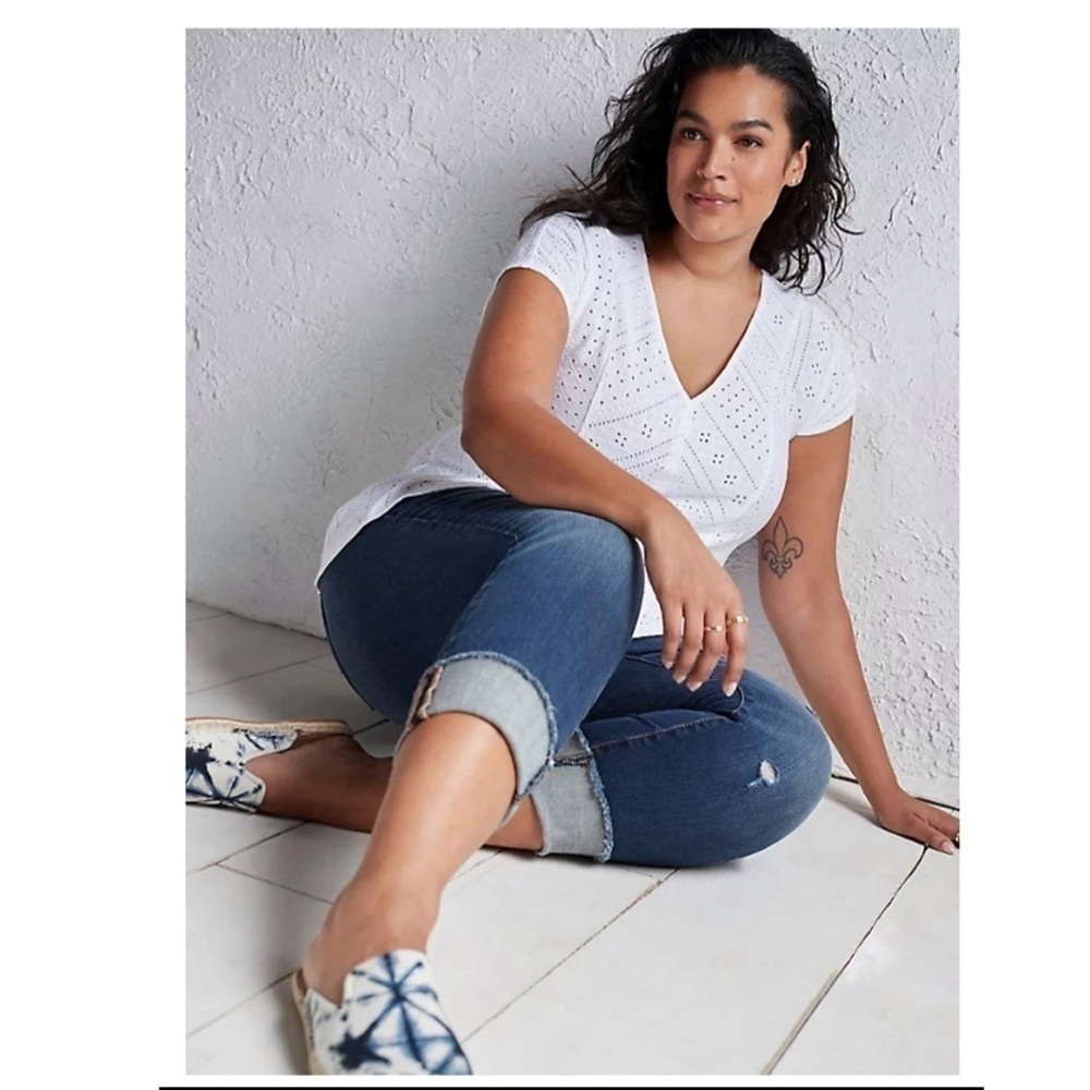 Torrid 5 TORRID WHITE EYELET FIT & FLARE MIDI TOP